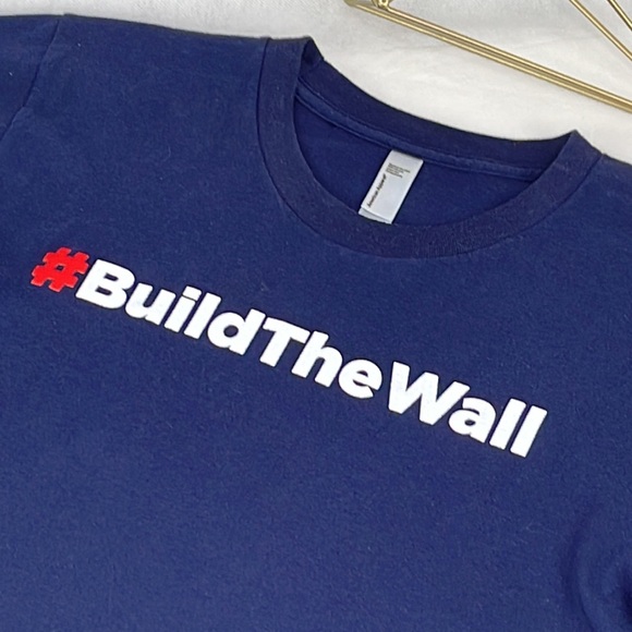#Build The Wall Navy Blue T-Shirt - Picture 2 of 3